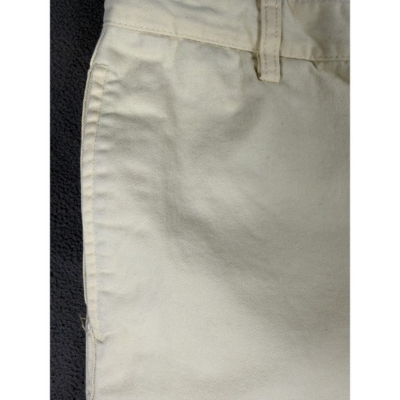 Chaps Shorts Mens 34 Beige Chino Flat Front Casual Twill Summer Khaki Zip Fly - Picture 4 of 11